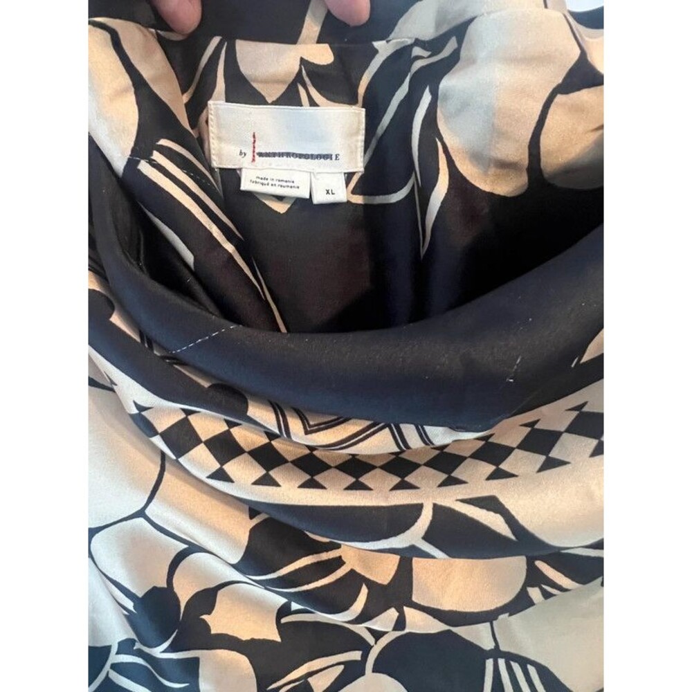 Anthropologie Black Cream Floral Print Maxi Dress Size XL - Picture 3 of 3